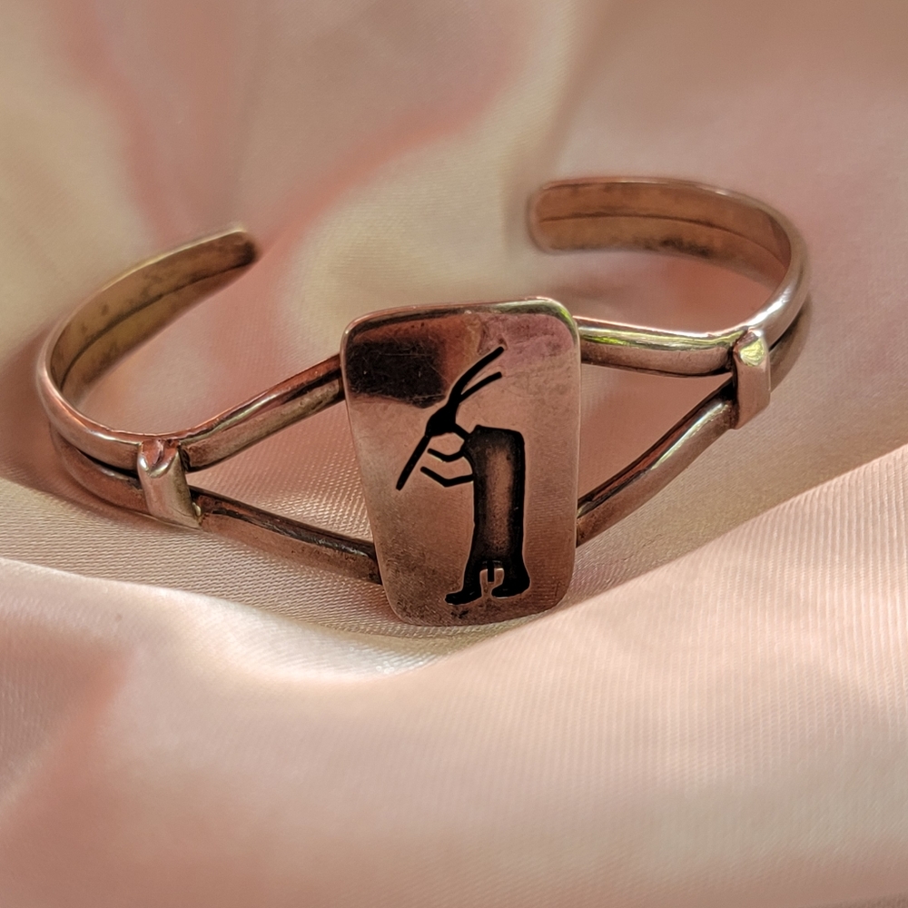 Sterling Kokopeli Cuff Bracelet